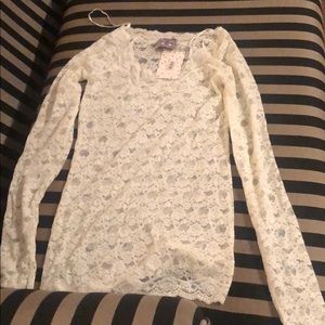 NWT FREE PEOPLE off-white lace shirt, sz small